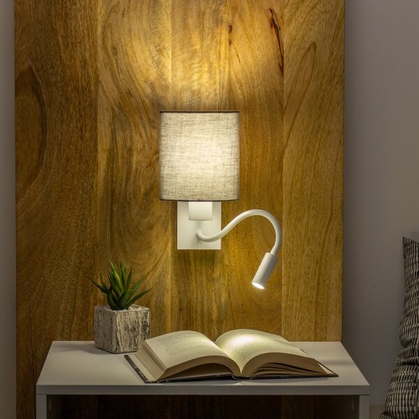 Brilagi - LED Nástěnná lampa NUBILA 1xE27/25W/230V + LED/3W bílá/antracit