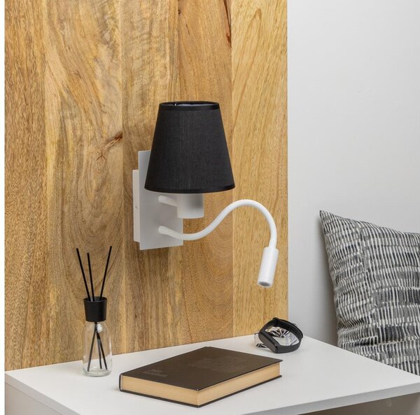 Brilagi - LED Nástěnná lampa NUBILA 1xE27/25W/230V + LED/3W bílá/černá