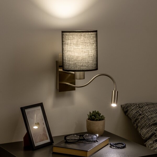 Brilagi - LED Nástěnná lampa NUBILA 1xE27/25W/230V + LED/3W chrom/černá