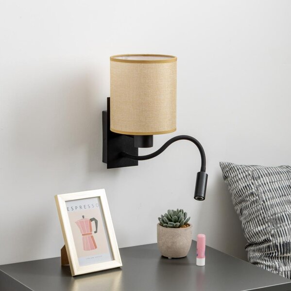 Brilagi - LED Nástěnná lampa NUBILA 1xE27/25W/230V+LED/3W černá/světle hnědá