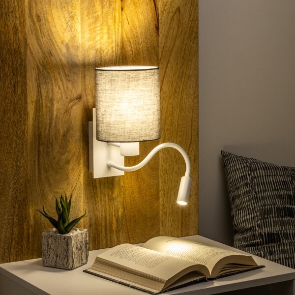 Brilagi - LED Nástěnná lampa NUBILA 1xE27/25W/230V + LED/3W bílá/antracit