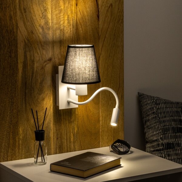 Brilagi - LED Nástěnná lampa NUBILA 1xE27/25W/230V + LED/3W bílá/černá
