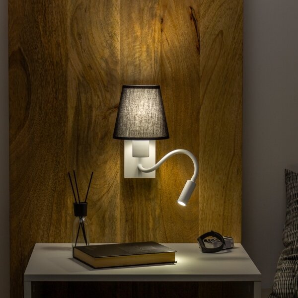Brilagi - LED Nástěnná lampa NUBILA 1xE27/25W/230V + LED/3W bílá/černá