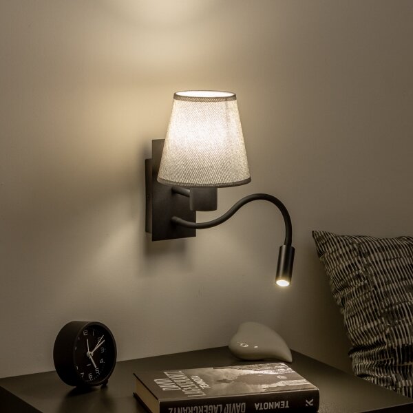 Brilagi - LED Nástěnná lampa NUBILA 1xE27/25W/230V + LED/3W černá/šedá
