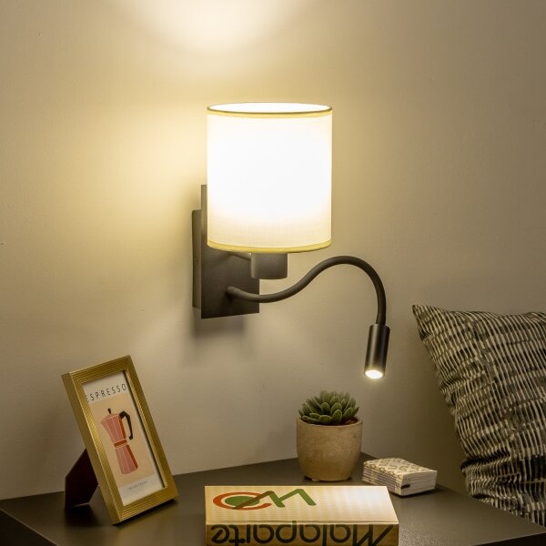 Brilagi - LED Nástěnná lampa NUBILA 1xE27/25W/230V + LED/3W černá/krémová