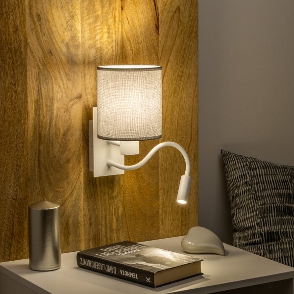 Brilagi - LED Nástěnná lampa NUBILA 1xE27/25W/230V + LED/3W bílá/šedá