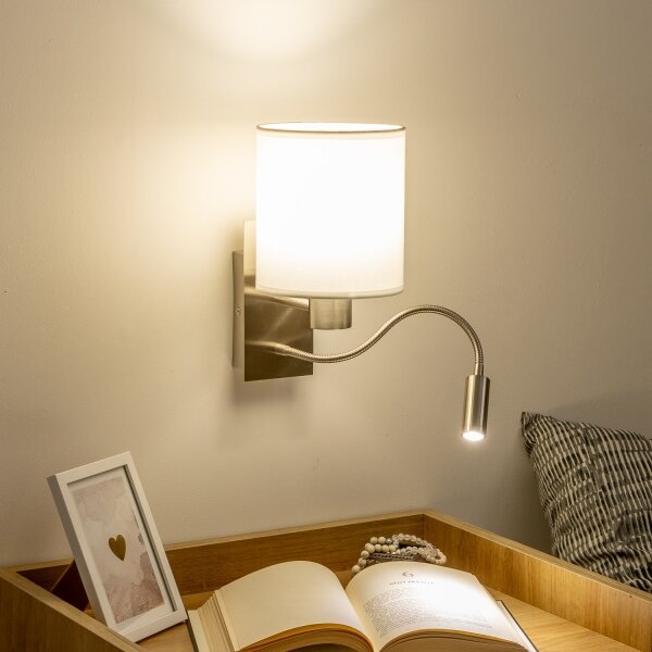 Brilagi - LED Nástěnná lampa NUBILA 1xE27/25W/230V + LED/3W chrom/bílá