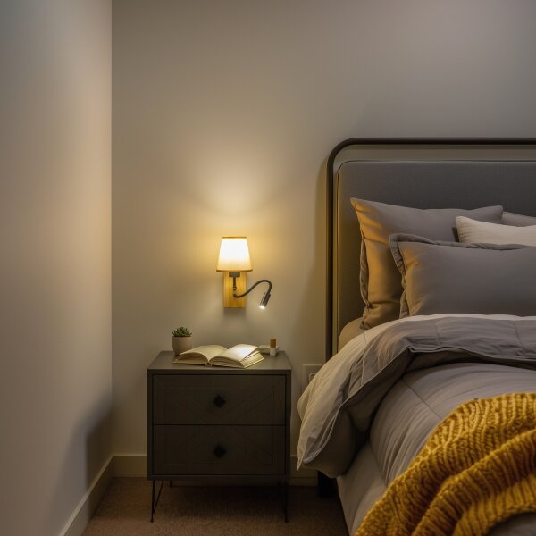 Brilagi - LED Nástěnná lampa NUBILA WOOD 1xE27/25W/230V +LED/3W dub/světle hnědá