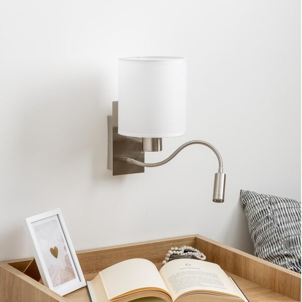 Brilagi - LED Nástěnná lampa NUBILA 1xE27/25W/230V + LED/3W chrom/bílá
