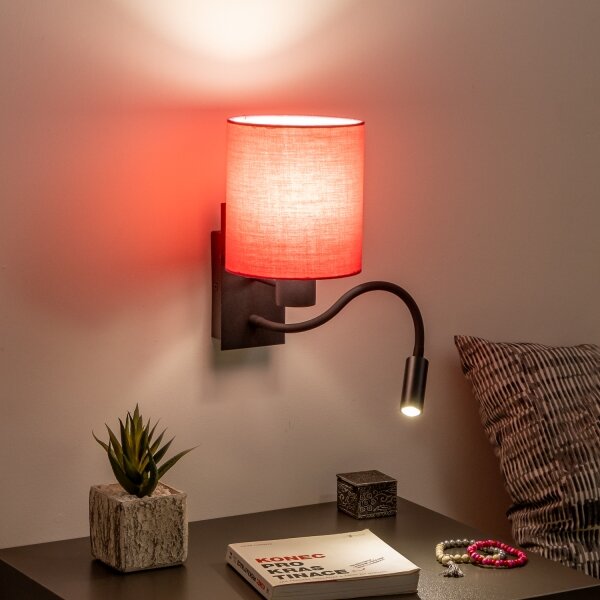Brilagi - LED Nástěnná lampa NUBILA 1xE27/25W/230V + LED/3W černá/růžová