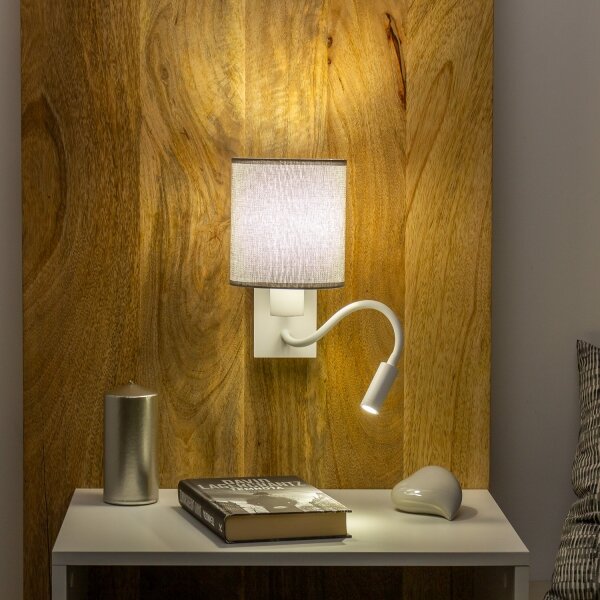 Brilagi - LED Nástěnná lampa NUBILA 1xE27/25W/230V + LED/3W bílá/šedá