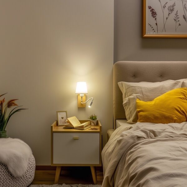 Brilagi - LED Nástěnná lampa NUBILA WOOD 1xE27/25W/230V + LED/3W dub/bílá