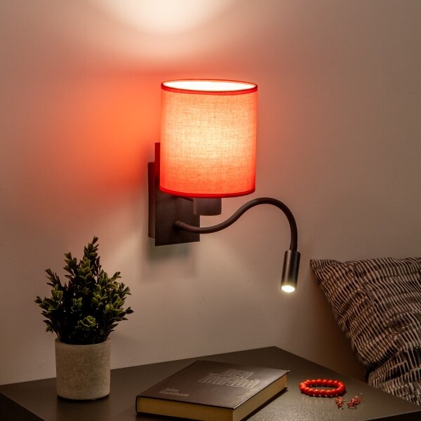 Brilagi - LED Nástěnná lampa NUBILA 1xE27/25W/230V + LED/3W černá/červená