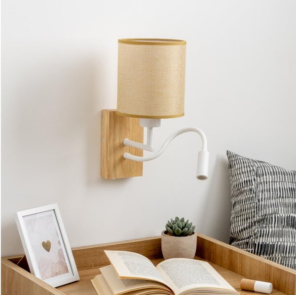 Brilagi - LED Nástěnná lampa NUBILA WOOD 1xE27/25W/230V +LED/3W dub/světle hnědá