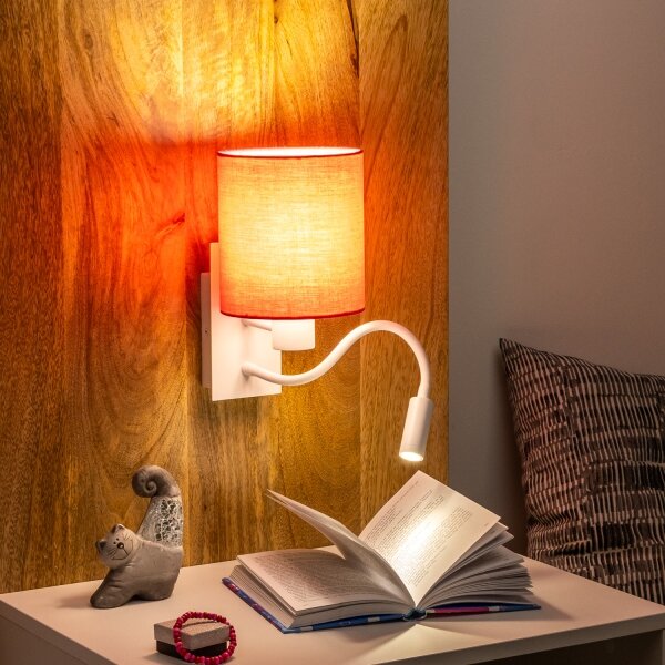 Brilagi - LED Nástěnná lampa NUBILA 1xE27/25W/230V + LED/3W bílá/růžová