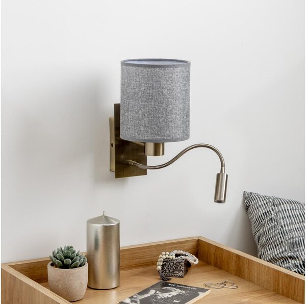 Brilagi - LED Nástěnná lampa NUBILA 1xE27/25W/230V + LED/3W mosaz/šedá