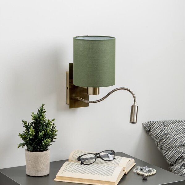 Brilagi - LED Nástěnná lampa NUBILA 1xE27/25W/230V + LED/3W mosaz/zelená