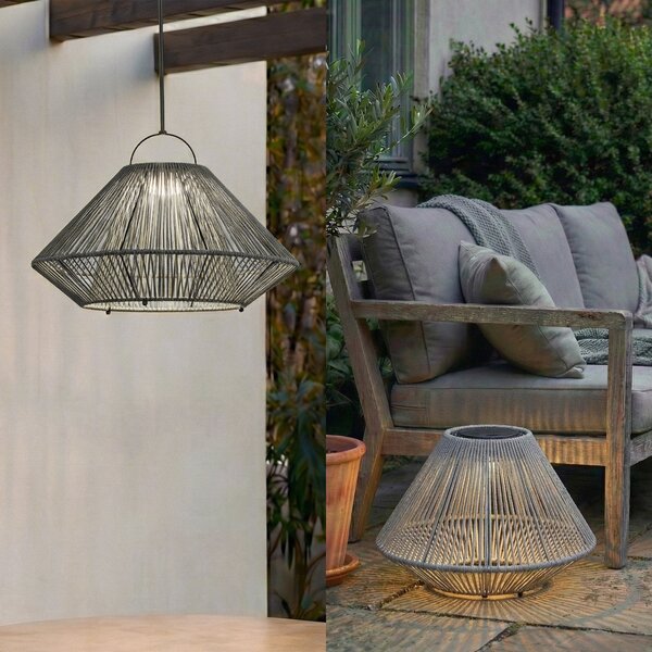 Venkovní svítidla Lindby, Austas, stmívatelné, Šedá, Balkon, Plast, Moderní