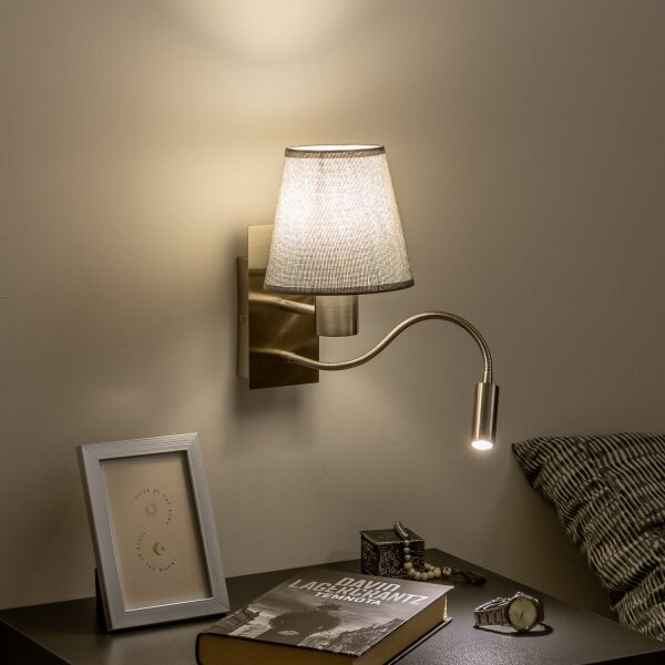Brilagi - LED Nástěnná lampa NUBILA 1xE27/25W/230V + LED/3W chrom/šedá