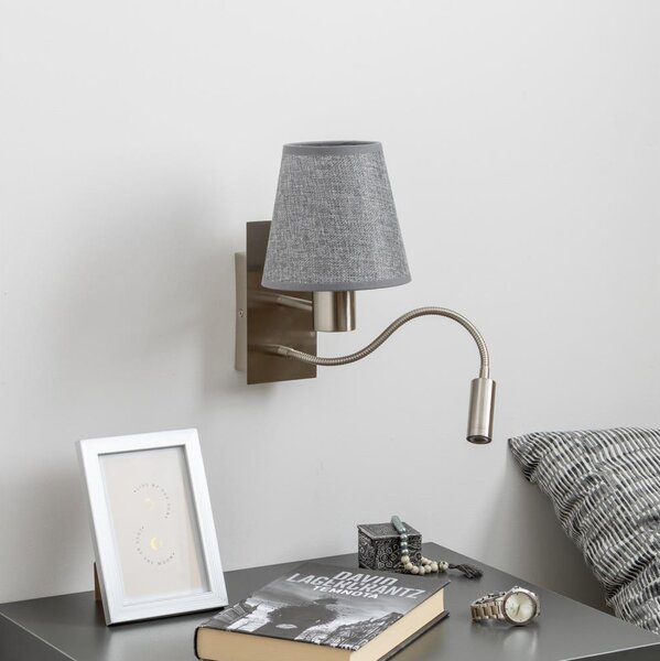Brilagi - LED Nástěnná lampa NUBILA 1xE27/25W/230V + LED/3W chrom/šedá