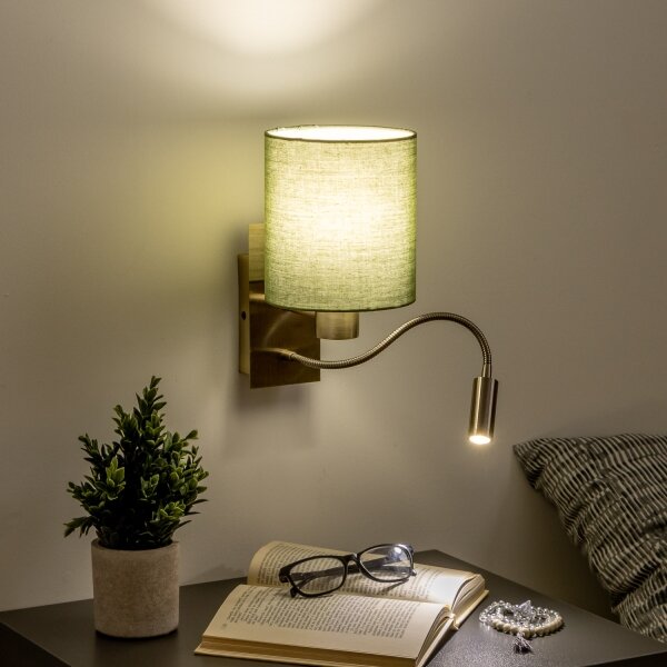 Brilagi - LED Nástěnná lampa NUBILA 1xE27/25W/230V + LED/3W mosaz/zelená