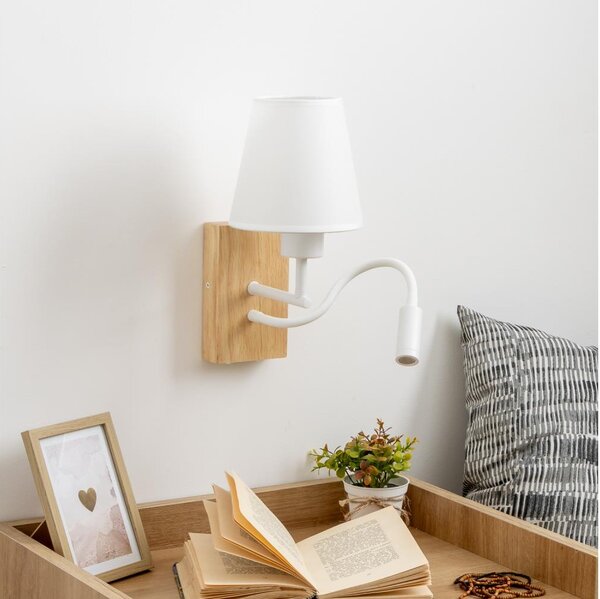 Brilagi - LED Nástěnná lampa NUBILA WOOD 1xE27/25W/230V + LED/3W dub/bílá