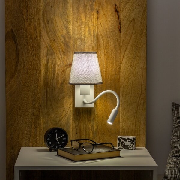 Brilagi - LED Nástěnná lampa NUBILA 1xE27/25W/230V + LED/3W bílá/šedá