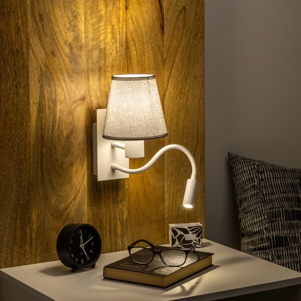 Brilagi - LED Nástěnná lampa NUBILA 1xE27/25W/230V + LED/3W bílá/šedá