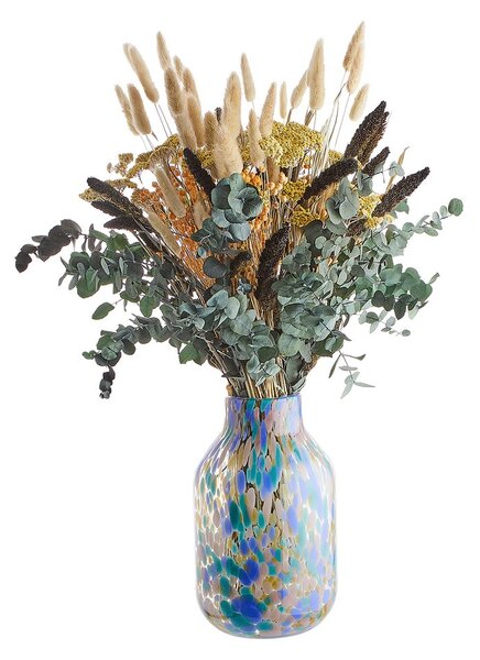 CONFETTI Váza skleněná 28 cm - modrá/béžová