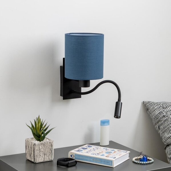Brilagi - LED Nástěnná lampa NUBILA 1xE27/25W/230V+ LED/3W černá/tmavě modrá