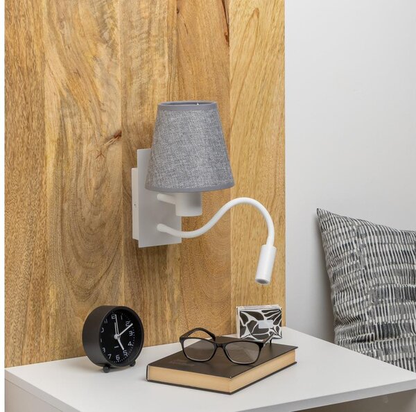 Brilagi - LED Nástěnná lampa NUBILA 1xE27/25W/230V + LED/3W bílá/šedá