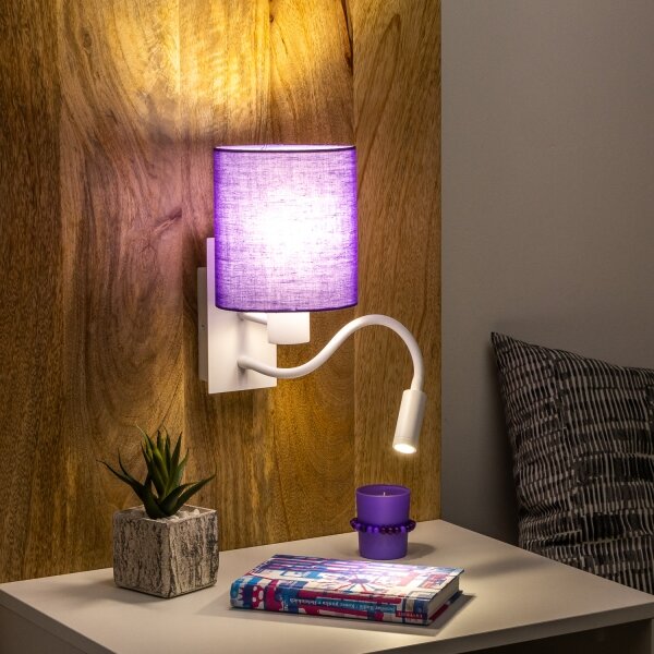Brilagi - LED Nástěnná lampa NUBILA 1xE27/25W/230V + LED/3W bílá/fialová