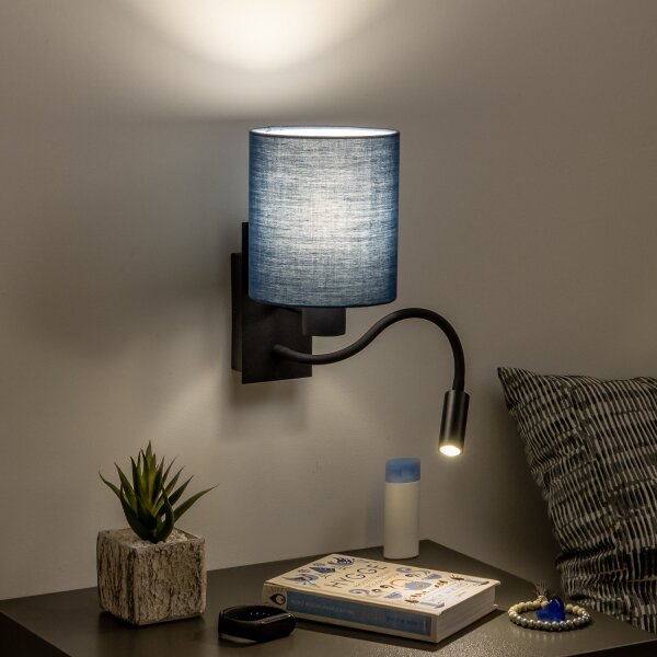 Brilagi - LED Nástěnná lampa NUBILA 1xE27/25W/230V+ LED/3W černá/tmavě modrá