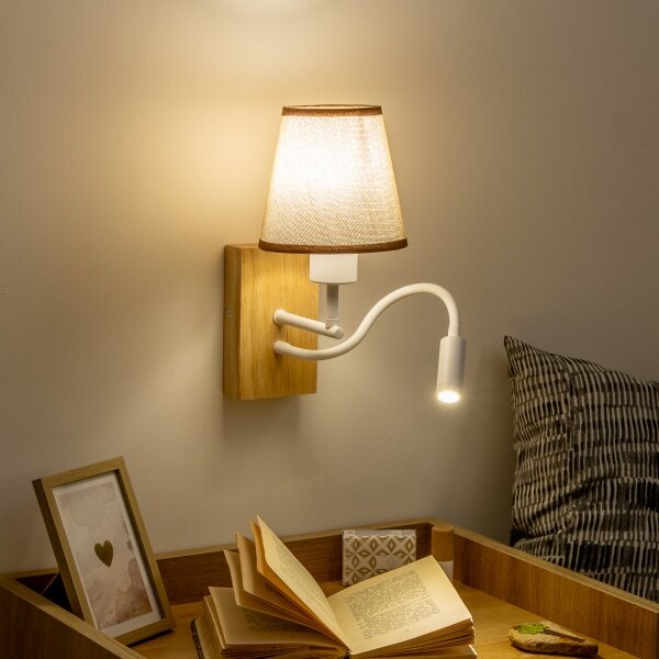 Brilagi - LED Nástěnná lampa NUBILA WOOD 1xE27/25W/230V + LED/3W dub/hnědá