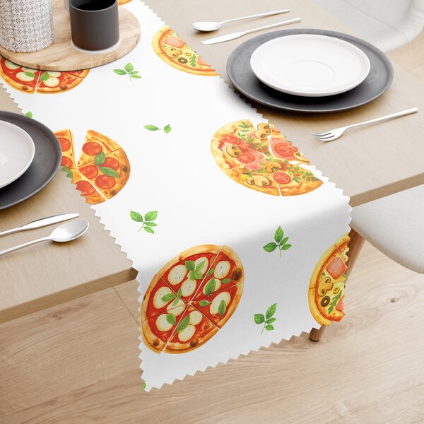 Goldea běhoun na stůl teflonový - lahodná pizza 50x140 cm
