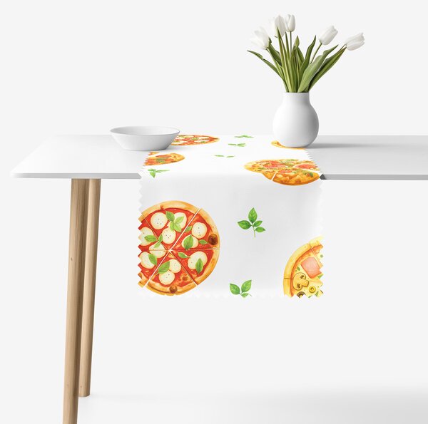 Goldea běhoun na stůl teflonový - lahodná pizza 50x140 cm