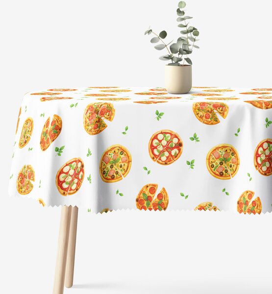 Goldea oválný teflonový ubrus - lahodná pizza 120 x 160 cm