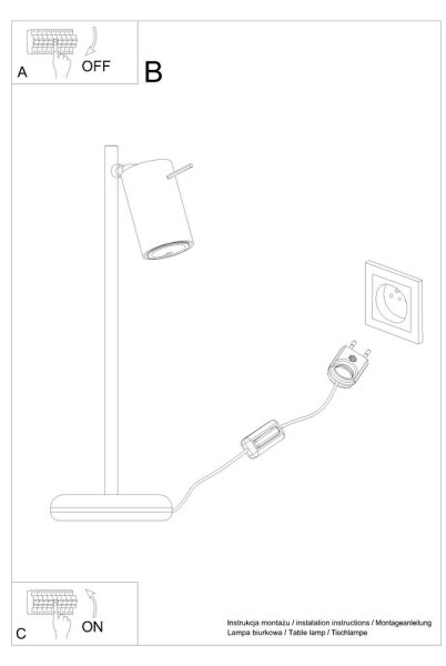 Sollux SL.1091 - Stolní lampa RING 1xGU10/10W/230V černá