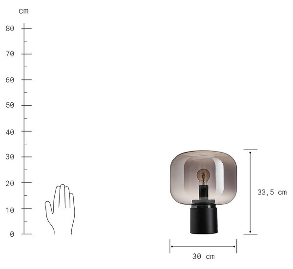 RUNA Stolní lampa 30 cm - černá