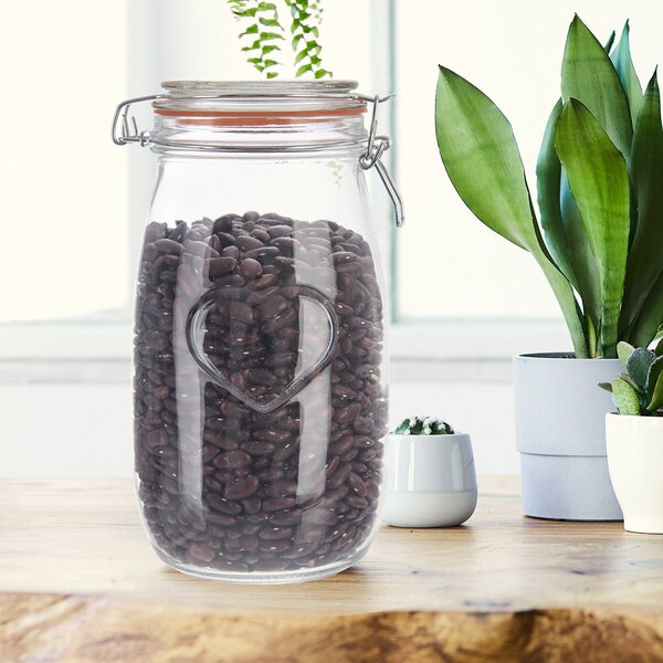 Dóza s klipovým uzávěrem Bela 1,5 l srdce