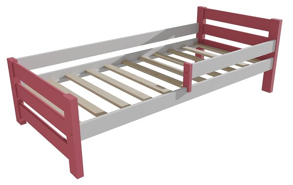 Vomaks Dětská postel se zábranou VMK012D KIDS Rozměr: 80 x 190 cm, Barva: barva růžová + bílá
