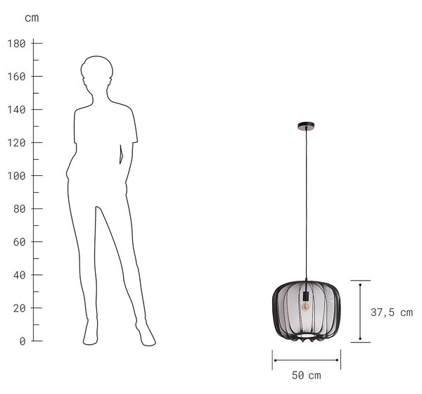 AMAL Závěsná lampa 50 cm - černá
