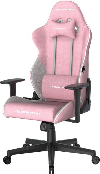 Herní židle DXRacer GLADIATOR růžovo-bílá, látková