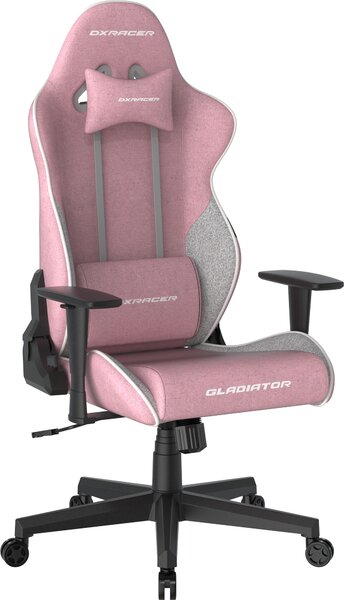 Herní židle DXRacer GLADIATOR růžovo-bílá, látková