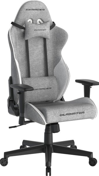 Herní židle DXRacer GLADIATOR šedo-bílá, látková