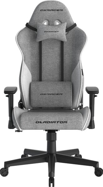 Herní židle DXRacer GLADIATOR šedo-bílá, látková