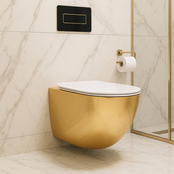 Závěsná WC mísa Rea Carlo Mini Tornado NF WHITE GOLD