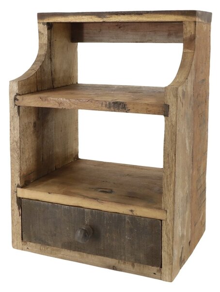 Nástěnná police s šuplíkem Grimaud Recycled Wood