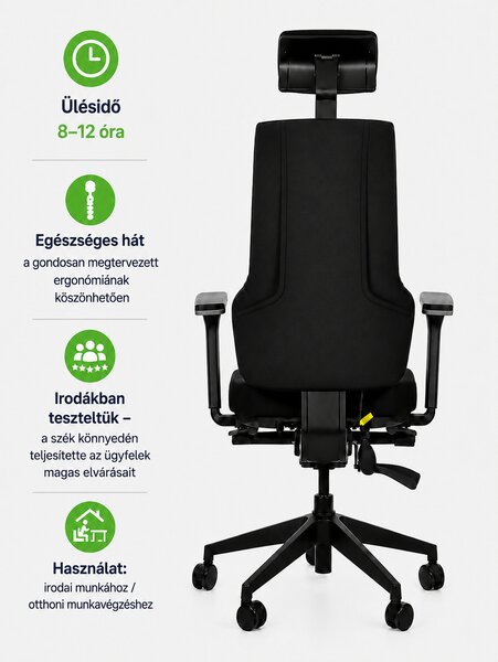 Zdravotní ergonomická kancelářská židle MERCURY HEALTH s podhlavníkem –