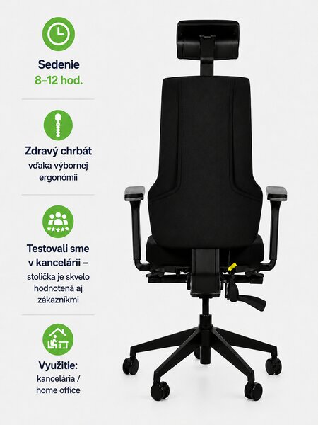 Zdravotní ergonomická kancelářská židle MERCURY HEALTH s podhlavníkem –